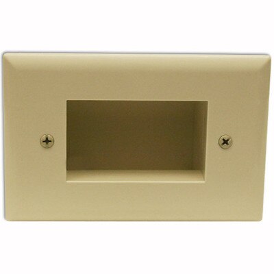 DataComm Easy Mount Recessed Cable Access Wallplate, Light Almond